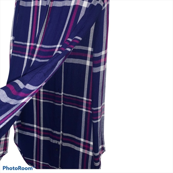 Rails Jordyn Plaid Button down Sleeveless Maxi Top Flannel XS NEW Blue Red - Picture 5 of 13